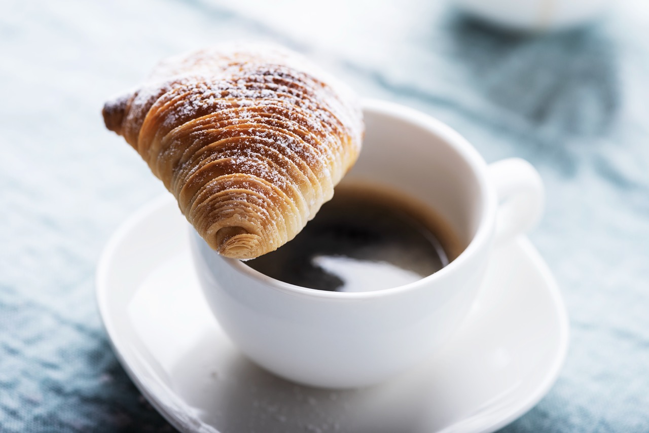 Sfogliatella, typical Neapolitan pastry, with ricotta cheese, selective focus